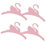 Maxbell 4x Sweet Swan Wooden Coat Clothes Hanger Baby Kids Room Nursery Decor Pink