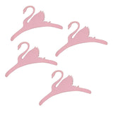Maxbell 4x Sweet Swan Wooden Coat Clothes Hanger Baby Kids Room Nursery Decor Pink