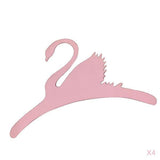 Maxbell 4x Sweet Swan Wooden Coat Clothes Hanger Baby Kids Room Nursery Decor Pink