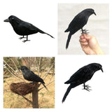 Maxbell 3x Artificial Realistic Birds Ravens Crows for Garden Halloween Decoration