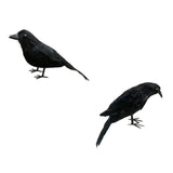 Maxbell 3x Artificial Realistic Birds Ravens Crows for Garden Halloween Decoration