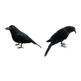 Maxbell 2x Artificial Realistic Birds Ravens Crows for Garden Halloween Decoration