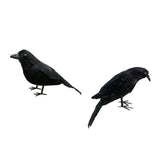Maxbell 2x Artificial Realistic Birds Ravens Crows for Garden Halloween Decoration