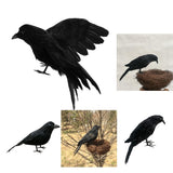 Maxbell 3x Artificial Realistic Birds Ravens Crows for Garden Halloween Decoration