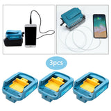 Maxbell 3x Battery USB Adapter for  14.4V 18V Batteries Charger Adapter Blue