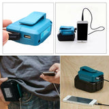 Maxbell 3x Battery USB Adapter for  14.4V 18V Batteries Charger Adapter Blue