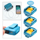 Maxbell 3x Battery USB Adapter for  14.4V 18V Batteries Charger Adapter Blue