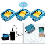 Maxbell 3x Battery USB Adapter for  14.4V 18V Batteries Charger Adapter Blue