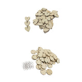 Maxbell 100pcs Plain Blank Solid Round Wooden Chips Circles Discs Board Tag Craft