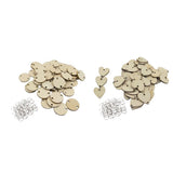 Maxbell 100pcs Plain Blank Solid Round Wooden Chips Circles Discs Board Tag Craft