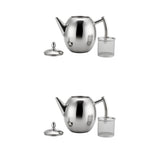 Maxbell 2 Pack Stainless Steel Teapot Kitchen Tea Kettle Metal Tea Pot with Infuser