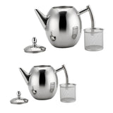 Maxbell 2 Pack Stainless Steel Teapot Kitchen Tea Kettle Metal Tea Pot with Infuser