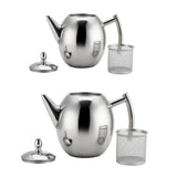 Maxbell 2 Pack Stainless Steel Teapot Kitchen Tea Kettle Metal Tea Pot with Infuser