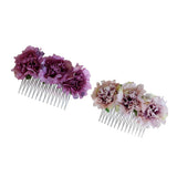 Maxbell 2 Pieces Carnation Flower Comb Clip Stylish Hair Pins Wedding Accessories