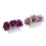 Maxbell 2 Pieces Carnation Flower Comb Clip Stylish Hair Pins Wedding Accessories