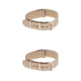 Maxbell Woven Nylon Watch Strap Wristwatch Band Stainless Steel Buckle Khaki 18/20mm
