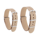 Maxbell Woven Nylon Watch Strap Wristwatch Band Stainless Steel Buckle Khaki 18/20mm