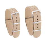 Maxbell Woven Nylon Watch Strap Wristwatch Band Stainless Steel Buckle Khaki 18/20mm