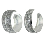 Maxbell Women Vintage Tibetan Silver Carved Totem Bangle Adjustable Cuff Bracelet