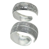 Maxbell Women Vintage Tibetan Silver Carved Totem Bangle Adjustable Cuff Bracelet