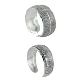 Maxbell Women Vintage Tibetan Silver Carved Totem Bangle Adjustable Cuff Bracelet