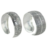 Maxbell Women Vintage Tibetan Silver Carved Totem Bangle Adjustable Cuff Bracelet