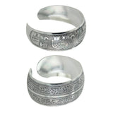 Maxbell Women Vintage Tibetan Silver Carved Totem Bangle Adjustable Cuff Bracelet