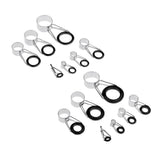 Maxbell 14Pcs Ceramic Ring Eyes Fishing Rod Tip Guides Free Stainless Steel Frame
