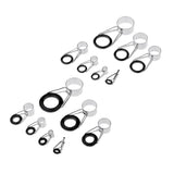 Maxbell 14Pcs Ceramic Ring Eyes Fishing Rod Tip Guides Free Stainless Steel Frame