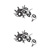 Maxbell 20Pcs Ceramic Eye Rings Fishing Rod Guides Tips Stainless Steel Frame