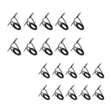 Maxbell 20Pcs Ceramic Eye Rings Fishing Rod Guides Tips Stainless Steel Frame