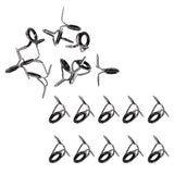 Maxbell 20Pcs Ceramic Eye Rings Fishing Rod Guides Tips Stainless Steel Frame