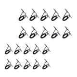 Maxbell 20Pcs Ceramic Eye Rings Fishing Rod Guides Tips Stainless Steel Frame