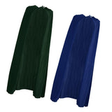 Maxbell 2 Pieces Velvet Hooded Cape Gothic Cloak Medieval Witch Costume Blue Green