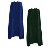 Maxbell 2 Pieces Velvet Hooded Cape Gothic Cloak Medieval Witch Costume Blue Green