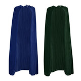 Maxbell 2 Pieces Velvet Hooded Cape Gothic Cloak Medieval Witch Costume Blue Green