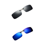 Maxbell 2Pieces Unisex Polarized Clip On Flip Up UV400 Driving Rectangle Sunglasses
