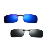 Maxbell 2Pieces Unisex Polarized Clip On Flip Up UV400 Driving Rectangle Sunglasses