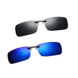 Maxbell 2Pieces Unisex Polarized Clip On Flip Up UV400 Driving Rectangle Sunglasses