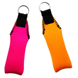 Maxbell 2pcs Rectangle Neoprene Floating Keyring for Boating Sailing Rose Red&Orange