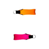 Maxbell 2pcs Rectangle Neoprene Floating Keyring for Boating Sailing Rose Red&Orange