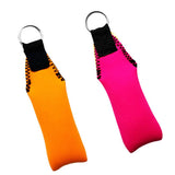 Maxbell 2pcs Rectangle Neoprene Floating Keyring for Boating Sailing Rose Red&Orange