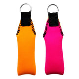 Maxbell 2pcs Rectangle Neoprene Floating Keyring for Boating Sailing Rose Red&Orange