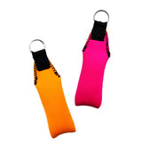 Maxbell 2pcs Rectangle Neoprene Floating Keyring for Boating Sailing Rose Red&Orange