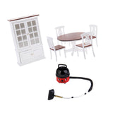 Maxbell 1/12 Dollhouse Kitchen Furniture Table Chair Cupboard Set & Vacuum Cleaner