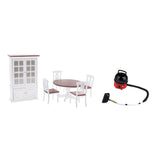 Maxbell 1/12 Dollhouse Kitchen Furniture Table Chair Cupboard Set & Vacuum Cleaner