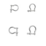 Maxbell 4pcs Marine Stainless Steel Chain Rigging Bow Shackle Captive Pin 6mm & 5mm