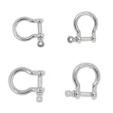 Maxbell 4pcs Marine Stainless Steel Chain Rigging Bow Shackle Captive Pin 6mm & 5mm
