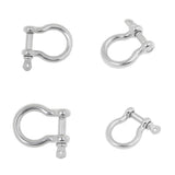 Maxbell 4pcs Marine Stainless Steel Chain Rigging Bow Shackle Captive Pin 6mm & 5mm