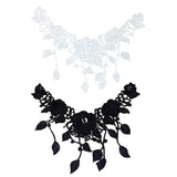 Maxbell 2Pcs Vintage Flower Lace Applique Neck Collar Fabric Sewing Craft Trims DIY